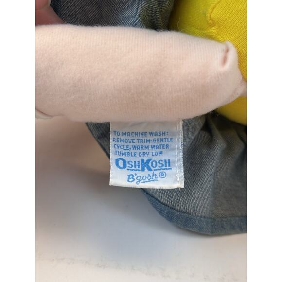 Oshkosh B'Gosh Girl Doll 13" Plush Denim Dress Shirt Blonde Stuffed Toy - Picture 6 of 7